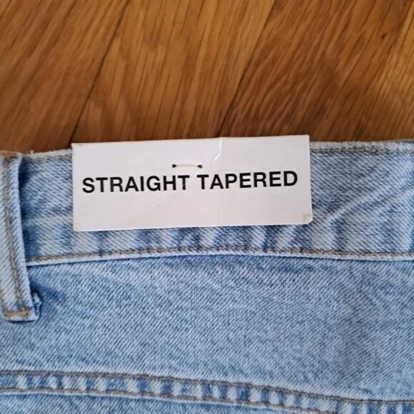 New Zara Women's Size 36 Straight Tapered Denim Jeans Light Wash Cotton Tag - Picture 7 of 12